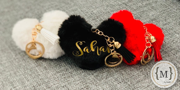 Plush Heart Keychain