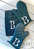 Monogrammed Oven Mitts & Tea Towel Set