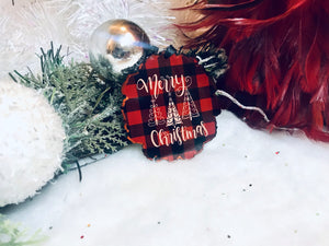 Merry Christmas Plaid Ornament