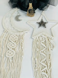 Star and Moon Woven Rustic Tapestry / macrame