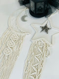 Star and Moon Woven Rustic Tapestry / macrame