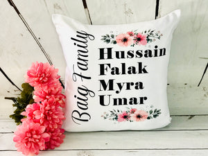 Custom Family Name Pillow Covers