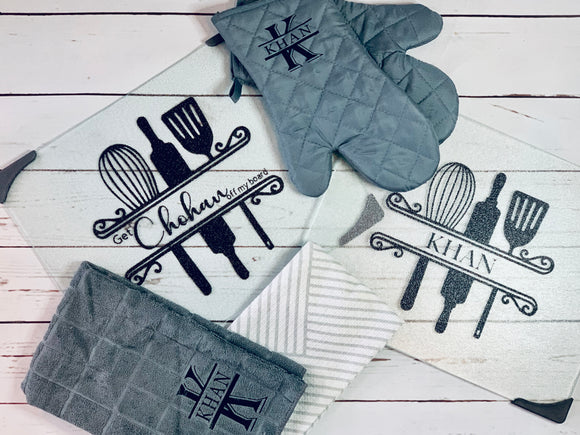 Custom Monogram Kitchen Sets